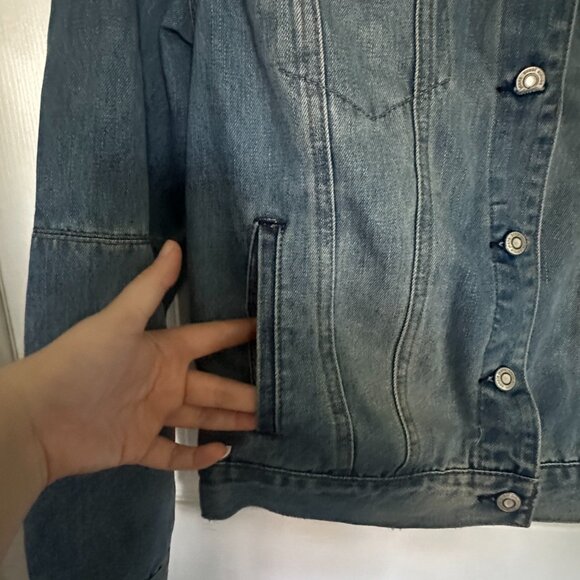 Jean Jacket with Sherpa Collar - Picture 3 of 8